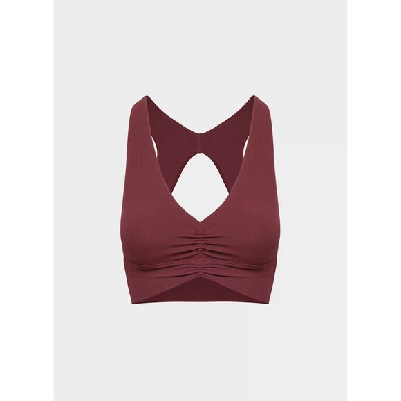 Aritzia TnAction Red Butter Volley V-Neck Sports Bra Size Small - Picture 1 of 5